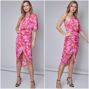 NWT Do+Be Floral One Shoulder Draped Dress